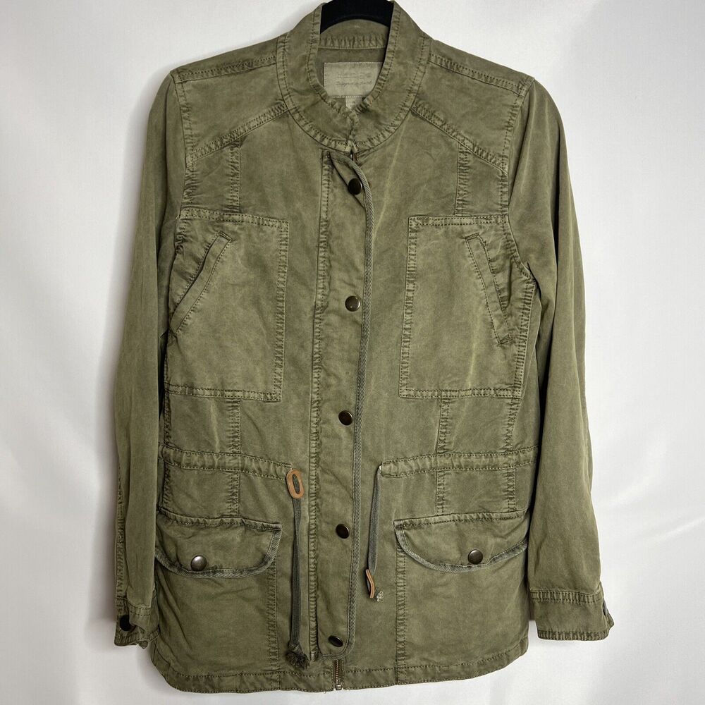 Hinge Jacket Womens Size Medium Green Utility Cargo Military Style